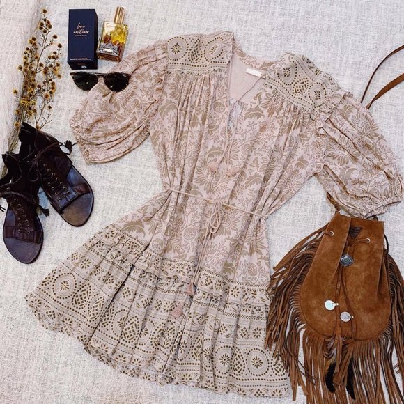 New Boho Block Print Tunic Cotton Lioness Dress - Picture 6 of 12